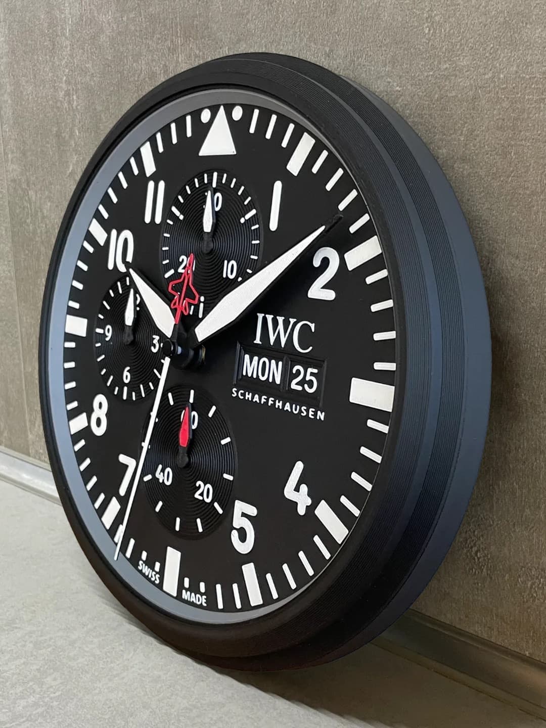 IWC Pilot Wall Clock | Top Gun Edition | Chronograph-Style Wall Clock | Gift for Men | 3D Printed