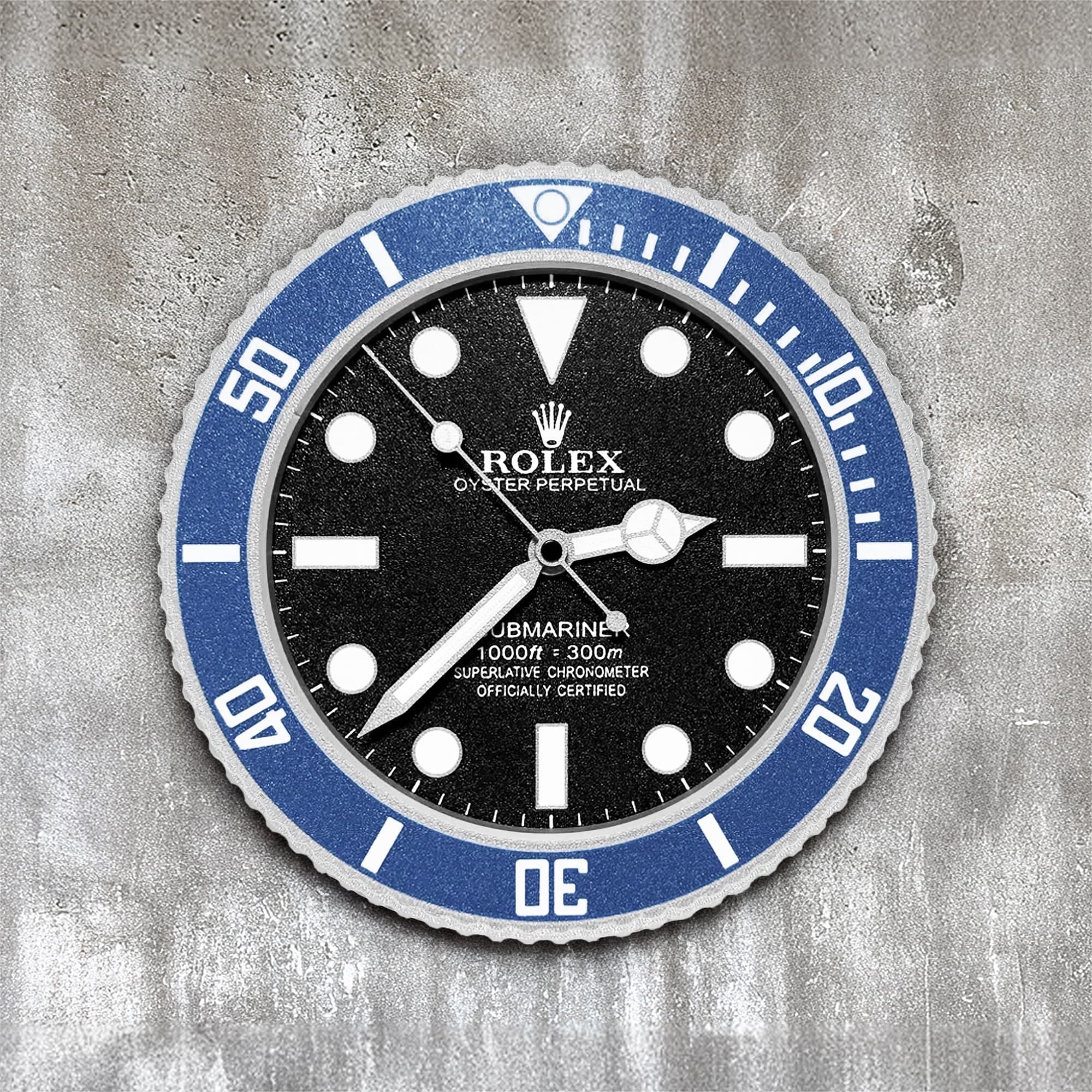 Rolex Submariner Wall Clock – Diver Watch Look in Black, Blue, or Green | Gift for Men | 3D Printed