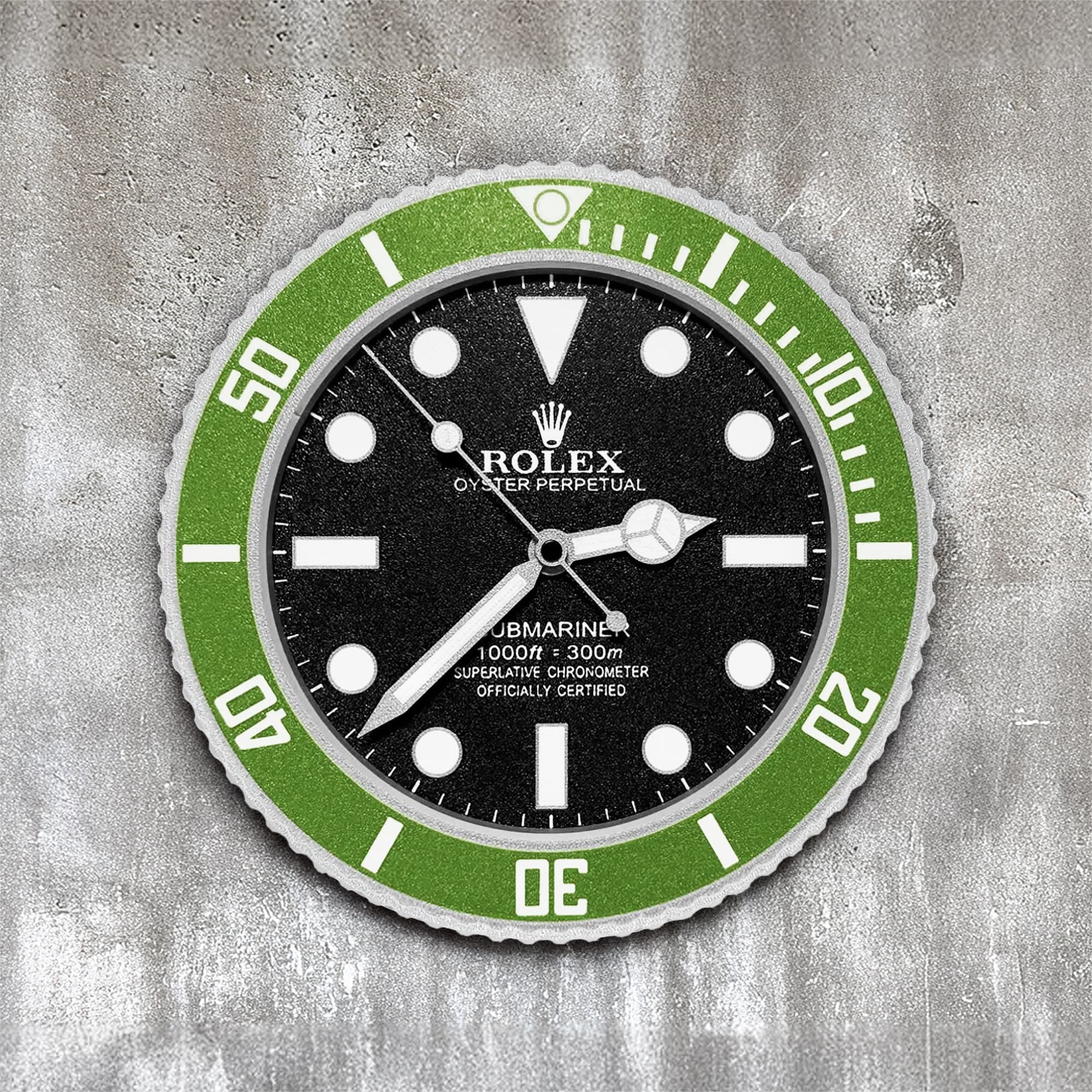 Rolex Submariner Wall Clock – Diver Watch Look in Black, Blue, or Green | Gift for Men | 3D Printed