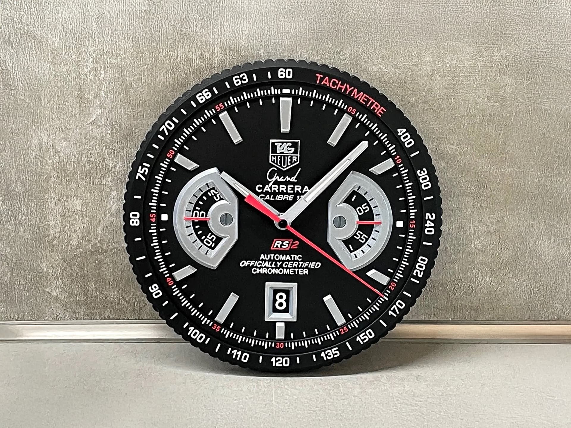 TAG Heuer Grand Carrera Calibre 17 RS 2 Wall Clock – Gift for Men | 3D Printed