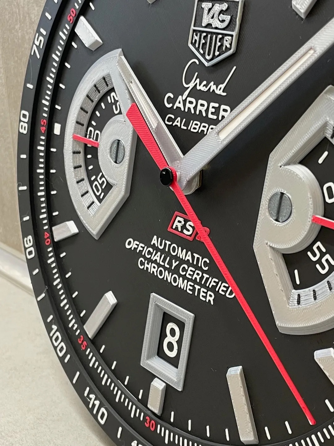 TAG Heuer Grand Carrera Calibre 17 RS 2 Wall Clock – Gift for Men | 3D Printed