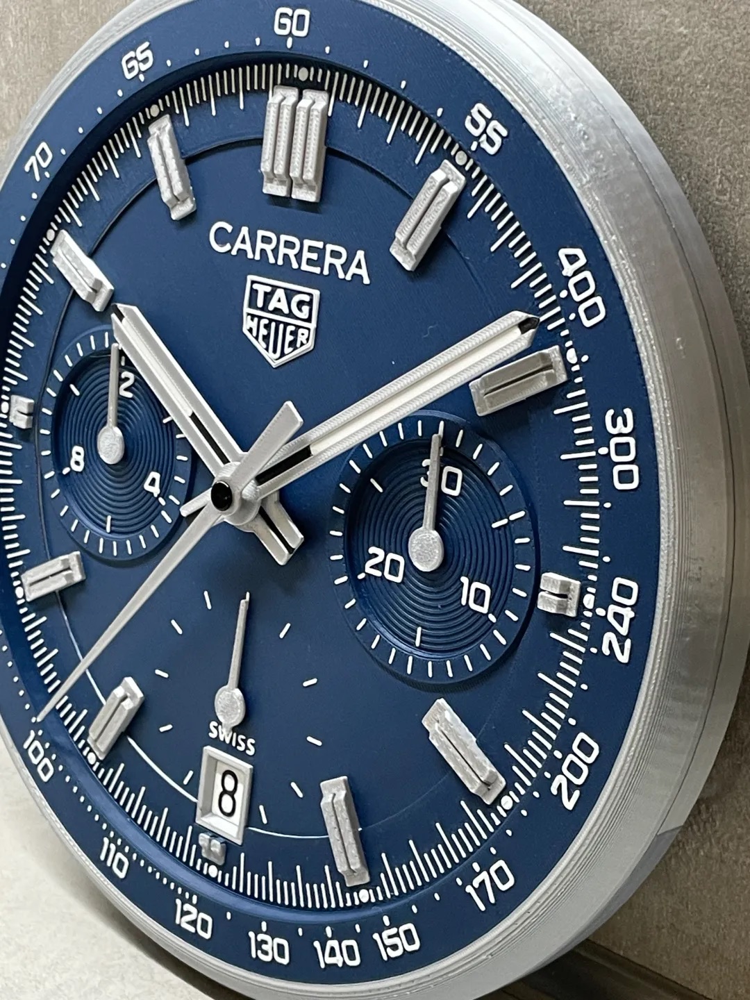 TAG Heuer Carrera Wall Clock – Where Racing Aesthetics Meet Modern Elegance! – Gift for Men | 3D Printed