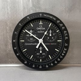 Omega Swatch MoonSwatch Wall Clock – Speedmaster Chronograph Look | Gift for Men | 3D Print